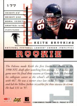 1998 Leaf Rookies & Stars #177 Keith Brooking Back