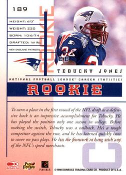 1998 Leaf Rookies & Stars #189 Tebucky Jones Back