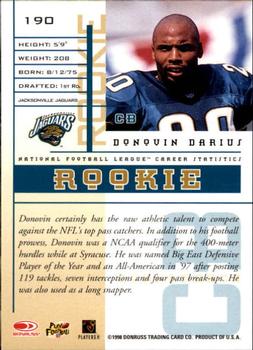 1998 Leaf Rookies & Stars #190 Donovin Darius Back
