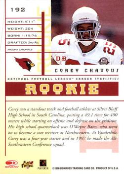 1998 Leaf Rookies & Stars #192 Corey Chavous Back