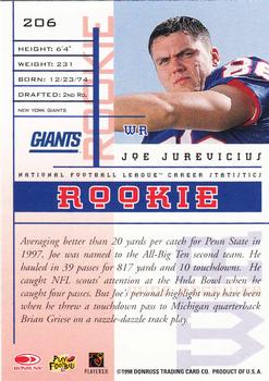 1998 Leaf Rookies & Stars #206 Joe Jurevicius Back