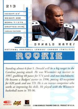1998 Leaf Rookies & Stars #213 Donald Hayes Back