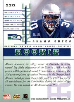 1998 Leaf Rookies & Stars #220 Ahman Green Back