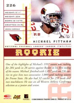 1998 Leaf Rookies & Stars #226 Michael Pittman Back