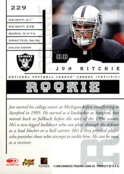 1998 Leaf Rookies & Stars #229 Jon Ritchie Back