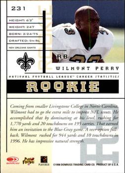 1998 Leaf Rookies & Stars #231 Wilmont Perry Back