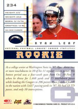 1998 Leaf Rookies & Stars #234 Ryan Leaf Back