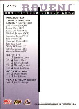 1998 Leaf Rookies & Stars #295 Jim Harbaugh Back