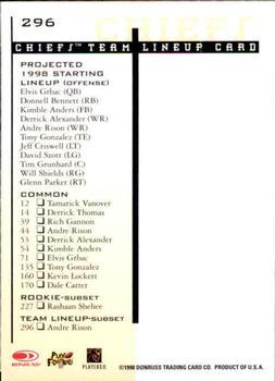 1998 Leaf Rookies & Stars #296 Andre Rison Back