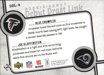 2006 Upper Deck Rookie Debut - Draft Link #DDL-4 Alge Crumpler / Joe Klopfenstein Back