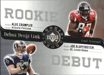 2006 Upper Deck Rookie Debut - Draft Link #DDL-4 Alge Crumpler / Joe Klopfenstein Front