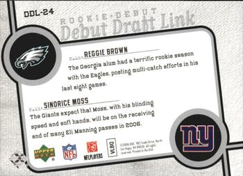 2006 Upper Deck Rookie Debut - Draft Link #DDL-24 Reggie Brown / Sinorice Moss Back