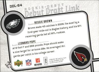 2006 Upper Deck Rookie Debut - Draft Link #DDL-54 Reggie Brown / Leonard Pope Back