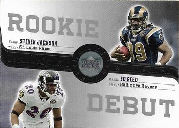 2006 Upper Deck Rookie Debut - Draft Link #DDL-75 Ed Reed / Steven Jackson Front