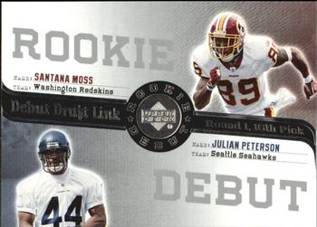 2006 Upper Deck Rookie Debut - Draft Link #DDL-85 Santana Moss / Julian Peterson Front