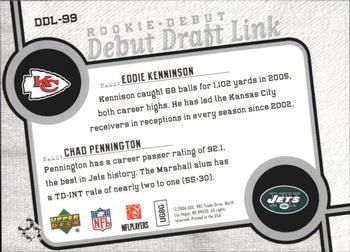 2006 Upper Deck Rookie Debut - Draft Link #DDL-99 Chad Pennington / Eddie Kennison Back