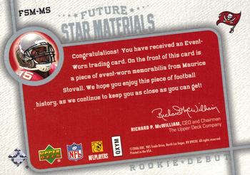 2006 Upper Deck Rookie Debut - Future Star Materials Silver #FSM-MS Maurice Stovall Back