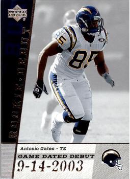 2006 Upper Deck Rookie Debut - Game Dated #GDD-AG Antonio Gates Front