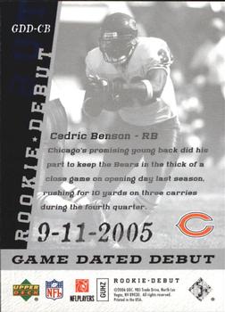 2006 Upper Deck Rookie Debut - Game Dated #GDD-CB Cedric Benson Back