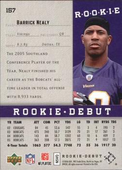 2006 Upper Deck Rookie Debut - Holofoil #157 Barrick Nealy Back