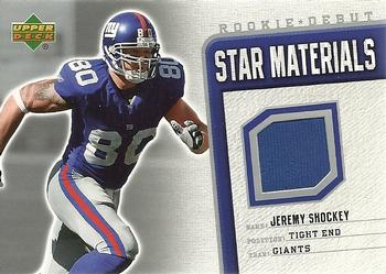 2006 Upper Deck Rookie Debut - Star Materials Silver #SM-SH Jeremy Shockey Front