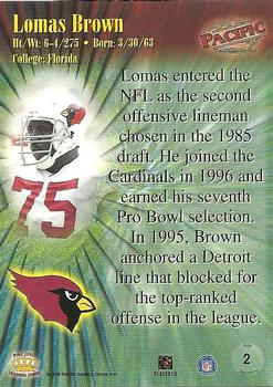 1998 Pacific #2 Lomas Brown Back