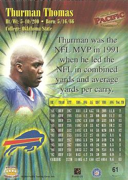1998 Pacific #61 Thurman Thomas Back