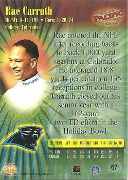 1998 Pacific #67 Rae Carruth Back