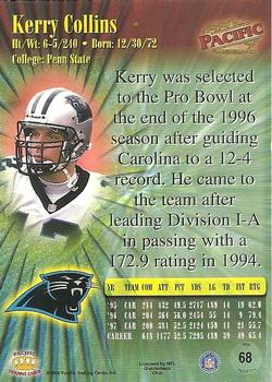 1998 Pacific #68 Kerry Collins Back