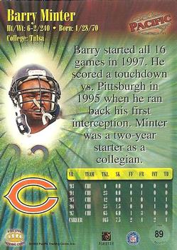 1998 Pacific #89 Barry Minter Back