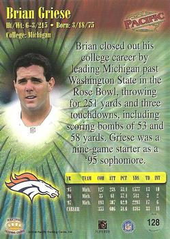 1998 Pacific #128 Brian Griese Back