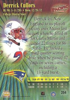 1998 Pacific #254 Derrick Cullors Back