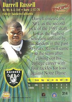 1998 Pacific #314 Darrell Russell Back