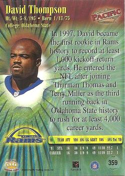 1998 Pacific #359 David Thompson Back