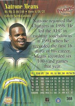 1998 Pacific #368 Natrone Means Back
