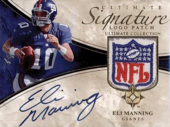 2006 Upper Deck Ultimate Collection - Game Jersey Autographs Logo Patch #ULT-EM Eli Manning Front