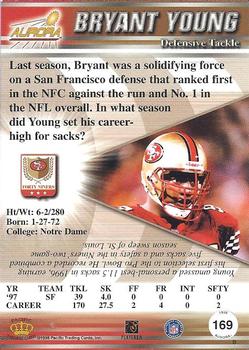 1998 Pacific Aurora #169 Bryant Young Back