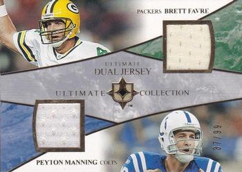 2006 Upper Deck Ultimate Collection - Jerseys Dual #UD-FM Brett Favre / Peyton Manning Front