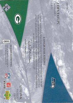 2006 Upper Deck Ultimate Collection - Jerseys Dual Patch #UD-TH Lofa Tatupu / A.J. Hawk Back