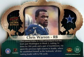 1998 Pacific Crown Royale #33 Chris Warren Back