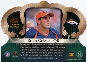 1998 Pacific Crown Royale #36 Brian Griese Back