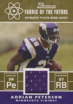 2007 Bowman - Fabric of the Future Gold #FF-AP Adrian Peterson Front