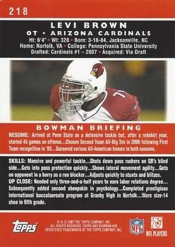 2007 Bowman - Gold #218 Levi Brown Back
