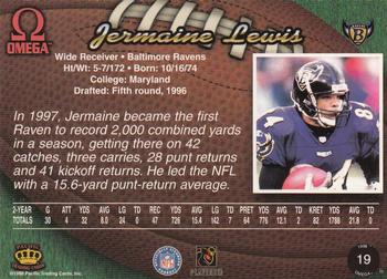 1998 Pacific Omega #19 Jermaine Lewis Back