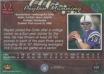 1998 Pacific Omega #101 Peyton Manning Back