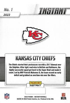 2023 Panini Instant Kansas City Chiefs Super Bowl LVIII Champions #1 Kansas City Chiefs Back