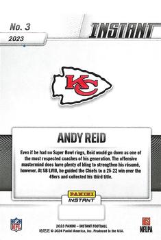 2023 Panini Instant Kansas City Chiefs Super Bowl LVIII Champions #3 Andy Reid Back
