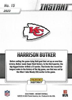 2023 Panini Instant Kansas City Chiefs Super Bowl LVIII Champions #15 Harrison Butker Back