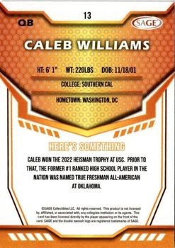 2024 SAGE HIT - Red #13 Caleb Williams Back