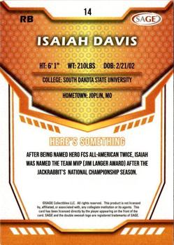 2024 SAGE HIT - Red #14 Isaiah Davis Back